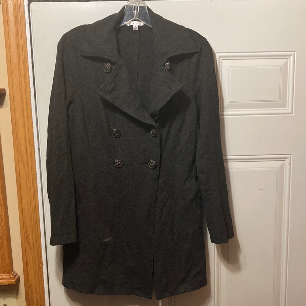 CAbi Gray Double-Breasted Coat S